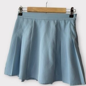 Princess Polly wide pleated cheerleader school girl mini skirt in blue